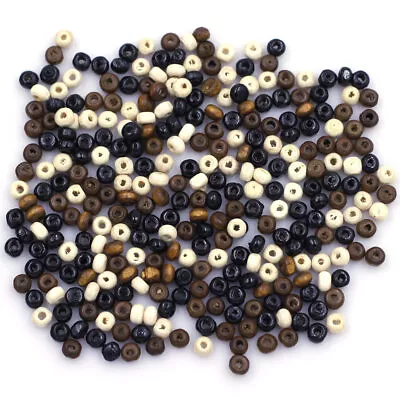 900Pcs Wood Spacer Beads Wooden Round Tiny Mixed Craft Jewelry DIY Finding 4x3mm • $5.98