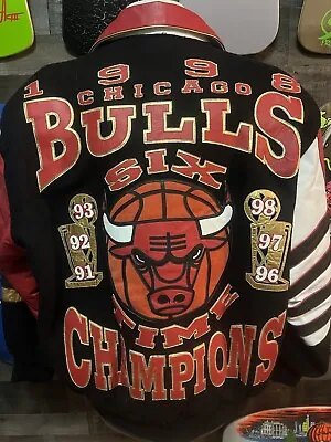 1998 Vintage Jeff Hamilton Leather Jacket Coat Chicago Bulls Med Jordan Pippen • $1300