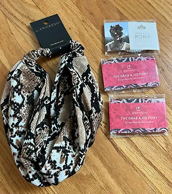 NEW Hair Bundle L. Erickson Head Wrap And 3 Grab & Go Pony Tail  • $4.99