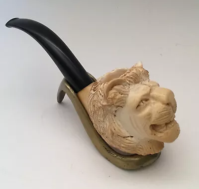 Meerschaum Pipe Is A Lion And Has Nice Patina! Made In Turkey Classic Old School • $40