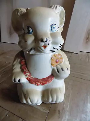 Vtg Cookie Jar 3D Big Teddy Bear Dog ? 1940’s Royal Ware Pottery USA Ceramic • $19.99