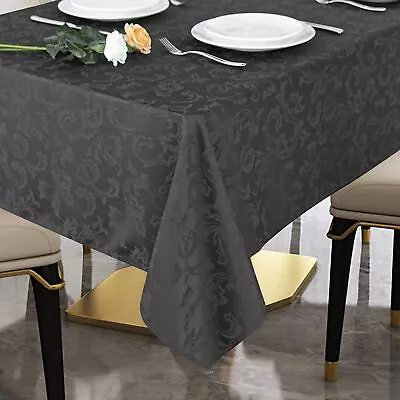 Obstal Solid Flower Jacquard Table Cloth - Heavy Duty Waterproof Wrinkle Free Mi • $50.83