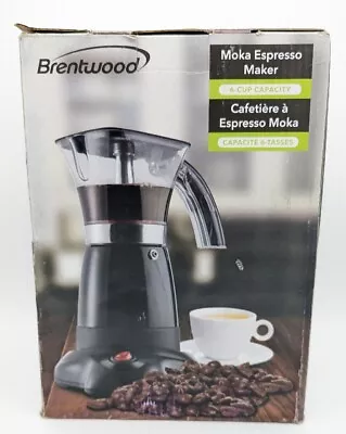  Brentwood Electric Moka Pot Espresso Machine 6-Cup Black Open Box • $29.50