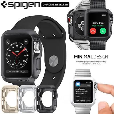 Genuine SPIGEN Slim Armor Cover For Apple Watch IWatch Series 3 2 1 42/38mm Case • $22.99