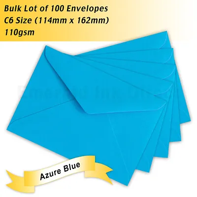 Bulk Lot Of 100 Envelopes - C6 Size (114mm X 162mm) - Azure Blue • $32.95