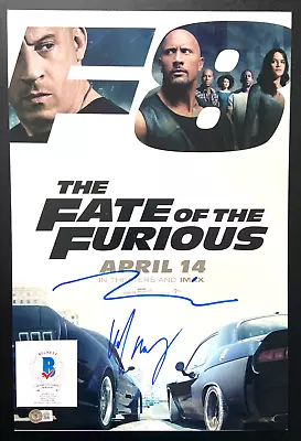 Vin Diesel Michelle Rodriguez Signed 12x18 Movie Poster Photo Fast Furious Bas • $599.99