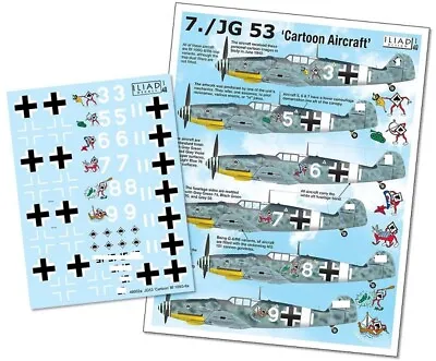 Decals For 1/48 Messerschmitt Bf 109G-6  Cartoon  7/JG 53 Sicily June 1943 • $25.50