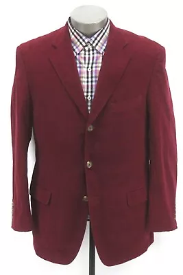 Mens Red IBIZA Cord Corduroy Blazer Jacket Sport Suit Coat 42 R • $59.99