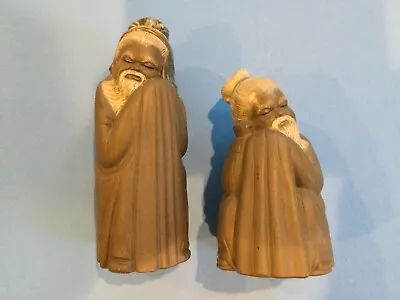 $79.99 • Buy Lladro Porcelain Gres (matte) Tall And Short Chinese Monks # 2056 & #2057