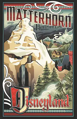 Disneyland Matterhorn Attraction Poster Print 11x17  Fantasyland Retro • $17.99