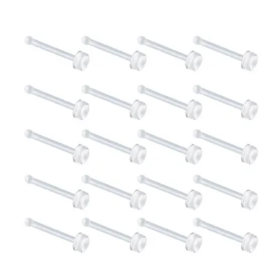 20pcs 20G Bioflex Clear Nose Rings Stud 2MM Nose Retainer Body Piercing Jewelry • $9.99