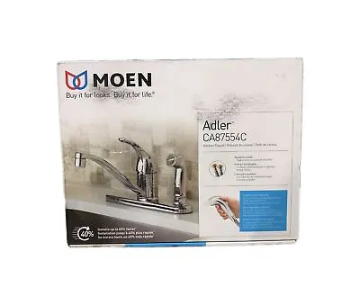 MOEN Adler Single- Handle Low Arc Kitchen Faucet In Chrome W/ In Deck Side Spray • $64.95