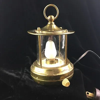 Vintage Nautical Marine Look Lamp Light Wired Brass Mini 5.5” Tall Night Light • $24