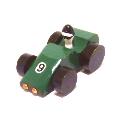 Vintage Green Wooden Race Car #9 Wooden Toy Car Hard To Find - See Video • $5.45