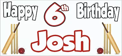 £6.95 • Buy Cricket 6th Birthday Banner X2 Party Decorations Boys Son Grandson ADD ANY NAME