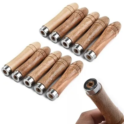 10pcs Wooden File Handle Replacement Strong Metal Collar For File Craft Tool 9cm • $11.17