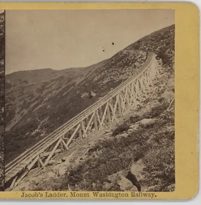 Jacobs Ladder Mt Washington Railway White Mountains NH Stereoview C1870 • $12