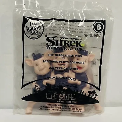 2010 McDonalds Shrek Forever After Three Little Pigs Happy Meal Toy 8 Sealed New • $3.59