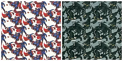 BATMAN - SUPERMAN - JUSTICE LEAGUE Superhero 100% Cotton Fabric 140cm Wide • £6.75