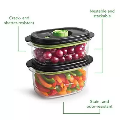 $50.09 • Buy 2-pcs FoodSaver Preserve & Marinate Vacuum Containers, 3, 10 Cups, Clear, Superb