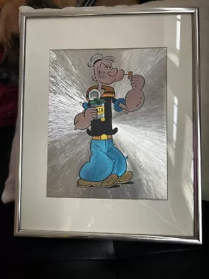 Vintage Popeye W/ Pipe Framed Picture Professional 11” X 14” -Heavy & RARE! 💙 • $35