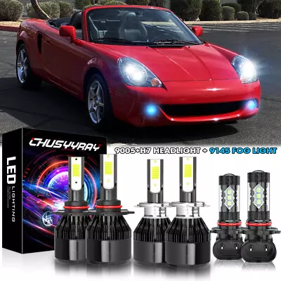 For Toyota MR2 Spyder 2003-2005 6x White LED Headlight Blue Fog Light Bulbs Kit • $57.49