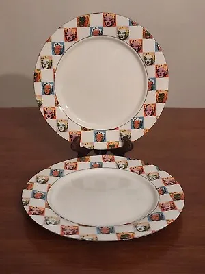 ANDY WARHOL Block Porcelain MARILYN MONROE Checkerboard 8  SIDE PLATES Set 2 • $40.01