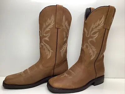 Mens Masterson  Boot Co Cowboy Sq Oe Dark Brown Boots Size 9 D • $39.99