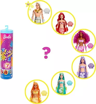 Barbie Color Reveal Doll Mermaid Toy 7 Surprises Color Change NEW - DAMAGED TUBE • $13.49