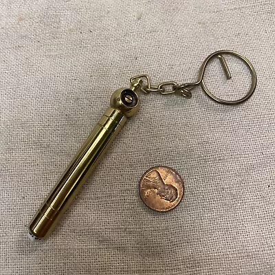 Vintage Brass Tire Gauge Keychain JL TAIWAN Key Ring • $12.99