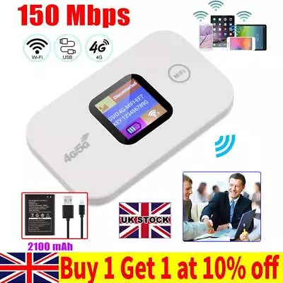 Portable Unlocked LTE 4G Wireless WiFi Router Mobile Broadband LCD MIFI Hotspot • £11.99