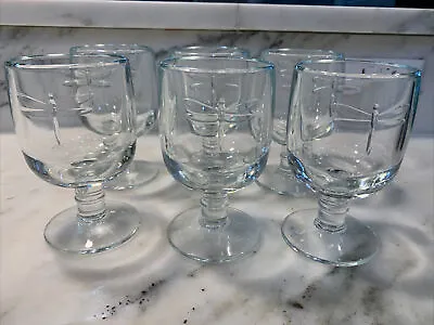 La Rochere France Dragonfly Water Glass Goblets  5.25” Tall - Set Of 6 • $71.99