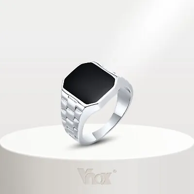 Vnox Men Stylish Watch Bands Rings Black Square Signet Pinky Thumb Ring Gifts • $6.99