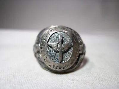 Vintage Rare WWII Era Sterling Silver Military Hidden Photo Locket Ring K222 • $277