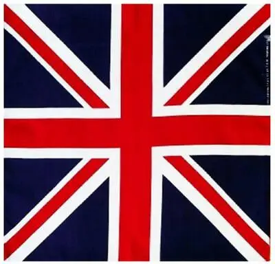 Union Jack Cotton Bandana British Flag Head Neck Scarf King Coronation 2023 • £2.30