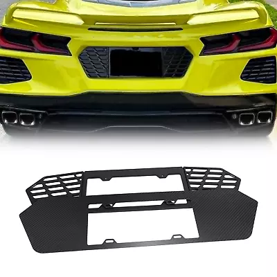 Rear License Plate Filler Frame Fit For 2020-2024 Corvette C8 Carbon Fiber Black • $168