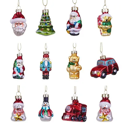 £10.30 • Buy 12 Gisela Graham Painted Glass Mini Christmas Bauble Ornaments