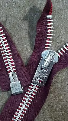 USA/Vtg.1954-65/ CONMAR ZIPPER#10 SEPARATING/ALUMINUM Metal19 /PLUM 2Tone COTTON • $76