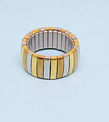 Milor Italy Stainless Steel Tri-color Gold Silver Copper Stretch Ring • $20