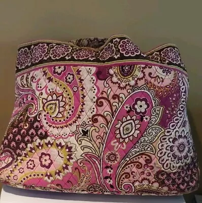 Retired Vera Bradley Very Berry Bright Pinks Floral Paisley Large Tote Handbag • $35