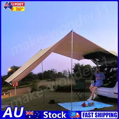 Car Roof Top Tent Awning Anti-UV Camping Tents For Car SUV (Coffee 300x150cm) AU • $42.19