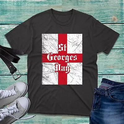£9.99 • Buy St. Georges Day T-Shirt Saint George Cross England Flag Religious Warriors Top