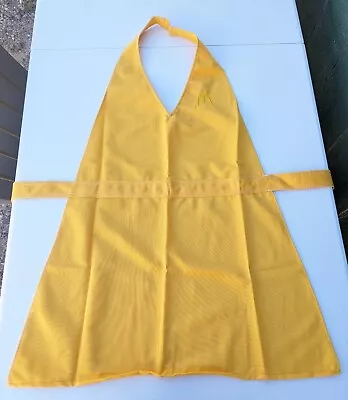 Vintage 70s Yellow McDonalds Apron Uniform Size Long V Neck - New Old Stock • $23