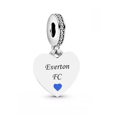 £17.99 • Buy Everton Fc Football Heart Charm 💜 925 Sterling Silver Gift