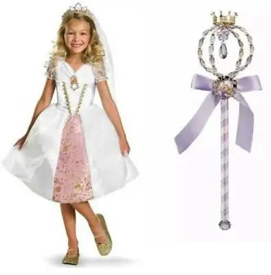 $34 • Buy Girls Rapunzel Disney Princess Wedding Dress Wand Tiara Halloween Costume- 3T/4T