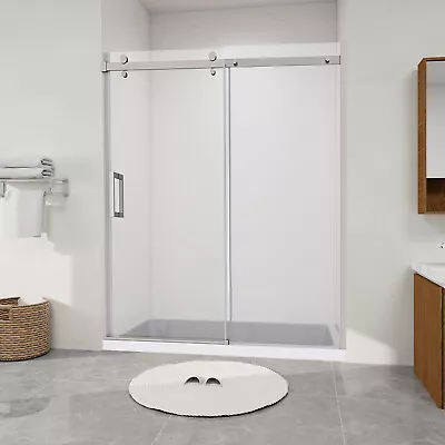 LMLMD 56 - 60  X 74  Frameless Sliding Shower Door 5/16  (8mm)Clear Glass Chrome • $535