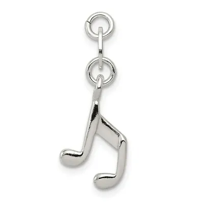 Sterling Silver Polished Musical Music Note Charm Pendant 0.59 Inch • $11.97