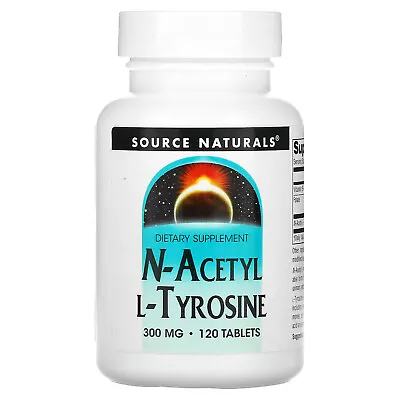 Source Naturals N-Acetyl L-Tyrosine 300 Mg 120 Tablets Dairy-Free Egg-Free • $23.57