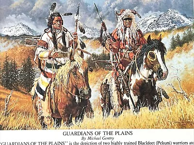 Michael Gentry Art Card GUARADIANS OF THE PLAINS Native American Warrior Horse • $9.99