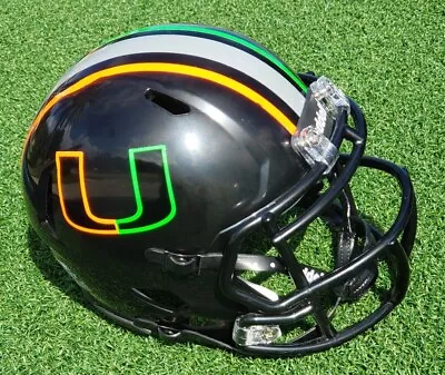 Miami Hurricanes  Nights  Version 2023 Football Mini Helmet • $54